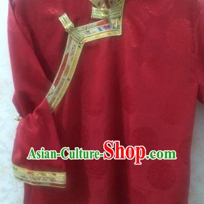 Chinese Tibetan Nationality Costume Blouse, Traditional Zang Ethnic Minority Red Shirts for Women