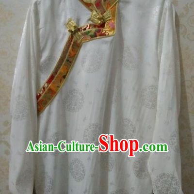 Chinese Tibetan Nationality Costume Blouse, Traditional Zang Ethnic Minority White Shirts for Women