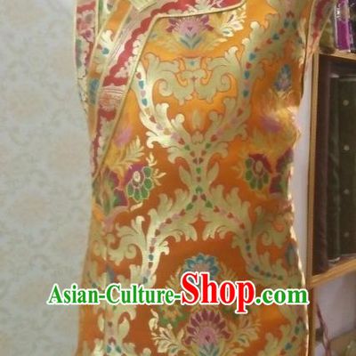 Chinese Tibetan Nationality Costume Yellow Vests, Traditional Zang Ethnic Minority Waistcoat for Women