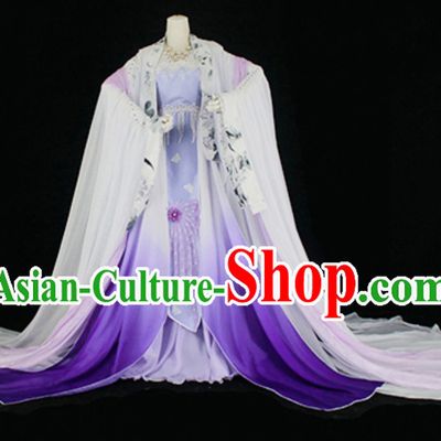 Top Purple China Empress Costume Chinese Imperial Costume Dramas Empress of China Palace Clothing Complete Set