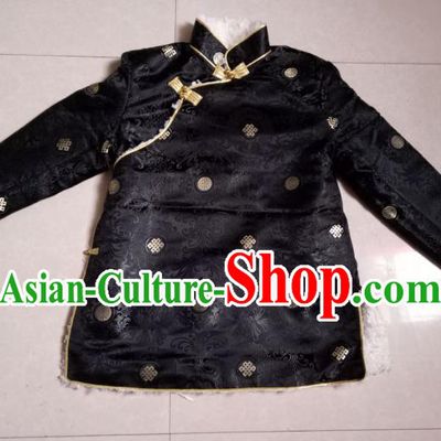 Traditional Chinese Zang Nationality Costume Cotton-padded Jacket, Tibetan Ethnic Minority Coat for Men