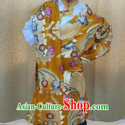 Traditional Chinese Zang Nationality Costume, Tibetan Ethnic Minority Golden Tibetan Robe for Men