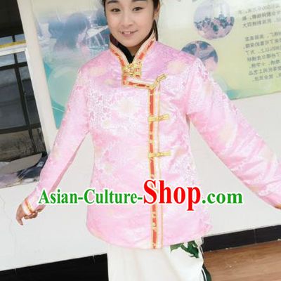 Chinese Tibetan Nationality Costume Pink Blouse, Traditional Zang Ethnic Minority Shirts Clothing for Women