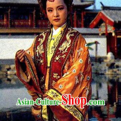 Chinese A Dream in Red Mansions Ancient Imperial Concubine Yuanchun Dress Replica Costumes for Women