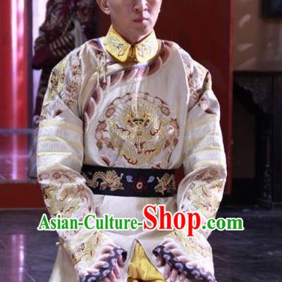 Chinese Qing Dynasty Prince Replica Costumes Ancient Crown Prince Yinreng Historical Costume for Men