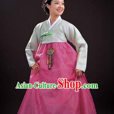 Korean Traditional Bride Palace Hanbok Clothing Light Green Blouse and Pink Dress Korean Fashion Apparel Costumes for Women