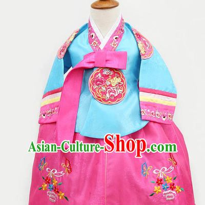 Korean Traditional Blue Hanbok Clothing Korean Children Fashion Apparel Hanbok Costumes for Kids