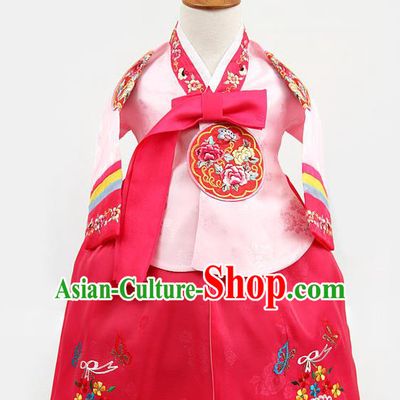 Korean Traditional Pink Hanbok Clothing Korean Children Fashion Apparel Hanbok Costumes for Kids