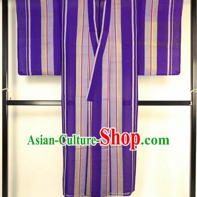 Japanese Ancient Male Purple Kimono Costume Traditional Wafuku Hakama Haori Yukata for Men