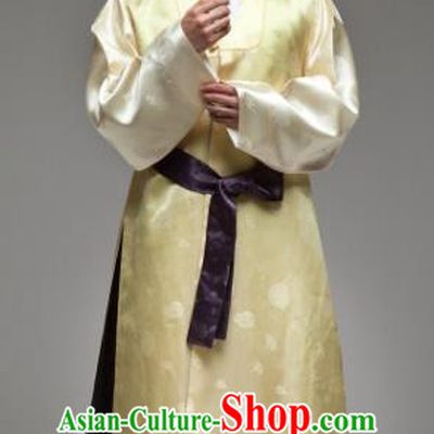 Asian Korean Traditional Palace Yellow Hanbok Clothing Ancient Bridegroom Korean Costume for Men