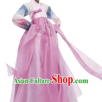 Korean Traditional Palace Clothing Empress Hanbok Pink Blouse and Dress Korea Fashion Apparel for Women
