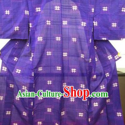 Japan Ancient Printing Purple Furisode Kimonos Traditional Female Yukata Dress Formal Costume for Women