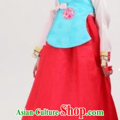 Korean Traditional Palace Clothing Hanbok Blue Vests for Women