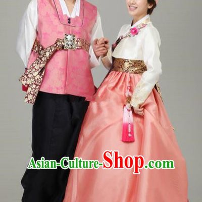 Korean Traditional Garment Palace Hanbok Fashion Apparel Bride and Bridegroom Costumes