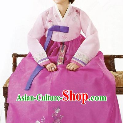 Korean Traditional Garment Palace Hanbok Pink Blouse and Dress Fashion Apparel Bride Costumes for Women