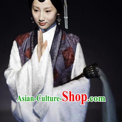 Chinese Ancient A Dream in Red Mansions Character Taoist nun Miaoyu Costume for Women