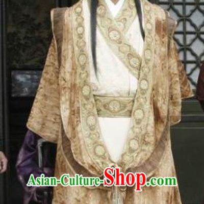 Chinese Ancient Ming Dynasty Emperor Yongle Zhu Di Clothing Embroidered Imperial Robe for Men
