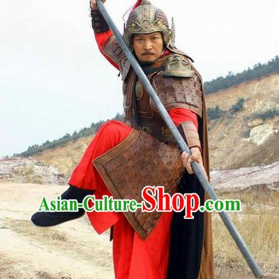 Chinese Ancient Ming Dynasty Invasions General Yu Dayou Costume Helmet and Armour for Men