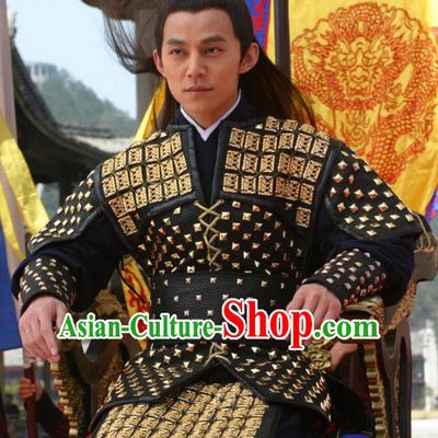 Traditional Chinese Ancient Ming Dynasty Emperor Zhengde Zhu Houzhao Armour Replica Costume for Men