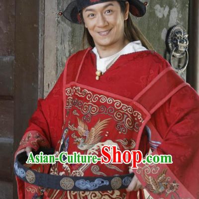 Traditional Chinese Ancient Ming Dynasty County Magistrate Replica Costume for Men