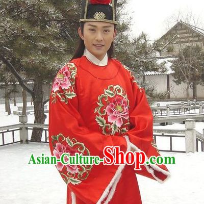Traditional Chinese Ancient Ming Dynasty Chancellor Embroidered Replica Costume for Men