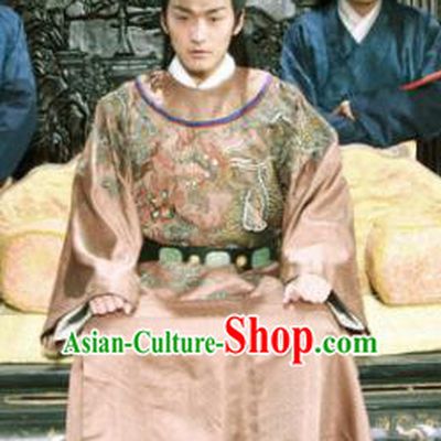 Traditional Chinese Ancient Ming Dynasty Imperial Robe Emperor Xi Zhu Youxiao Embroidered Replica Costume for Men