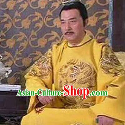 Traditional Chinese Ancient Ming Dynasty Founding Emperor Zhu Yuanzhang Embroidered Imperial Robe Replica Costume for Men