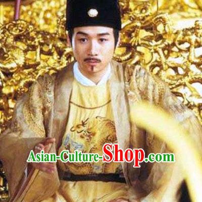 Chinese Ancient Ming Dynasty Founding Emperor Zhu Yuanzhang Embroidered Imperial Robe Replica Costume for Men