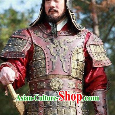 Chinese Ancient Ming Dynasty General Official Replica Costume Helmet and Armour for Men