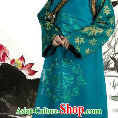 Ancient Chinese Ming Dynasty Historical Costume Dowager Countess Green Replica Costume for Women