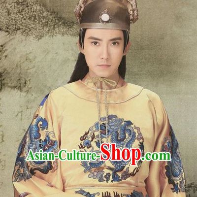 Chinese Ancient Ming Dynasty Jianwen Emperor Zhu Yunwen Replica Costume Embroidered Imperial Robe for Men
