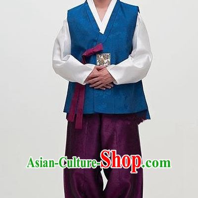 Asian Korean Male Hanbok Ancient Korean Traditional Bridegroom Costumes for Men