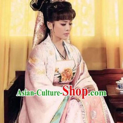 Chinese Ancient Ming Dynasty Imperial Concubine of Zhu Di Embroidered Dress Replica Costume for Women