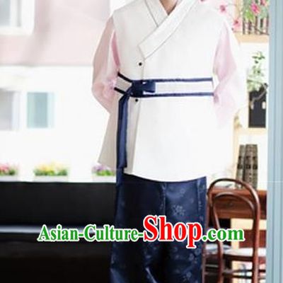 Asian Korean Palace Traditional Wedding Embroidered Hanbok Ancient Bridegroom Costumes for Men