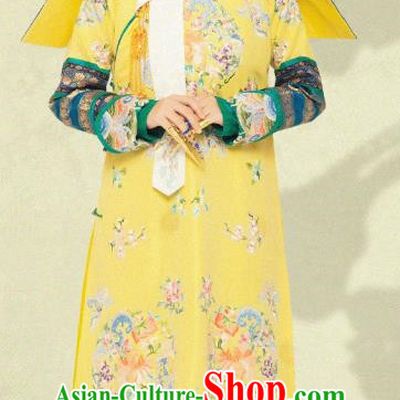 Chinese Qing Dynasty Manchu Empress Embroidered Dress Ancient Queen Replica Costume for Women