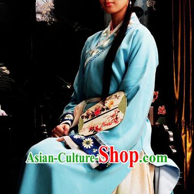 Chinese Classical Novel Dream of the Red Chamber Character Second Sister You Embroidered Dress Replica Costume for Women