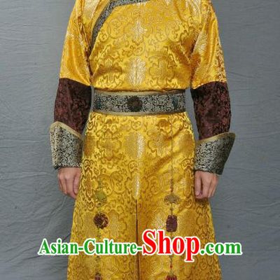 Chinese Ancient Qing Dynasty Manchu Crown Prince of Kangxi Replica Costume for Men
