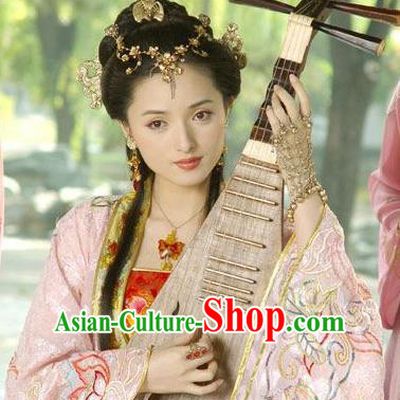 Chinese Ancient Ming Dynasty Courtesan Li Xiangjun Embroidered Dress Costume for Women