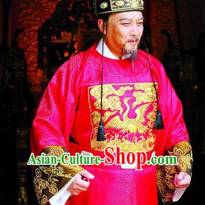 Traditional Chinese Ming Dynasty Ancient Cabinet Minister Zhang Juzheng Costume for Men