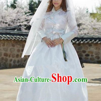 Top Grade Korean Traditional Palace Hanbok Ancient Wedding Blouse and Dress Fashion Apparel Costumes for Women
