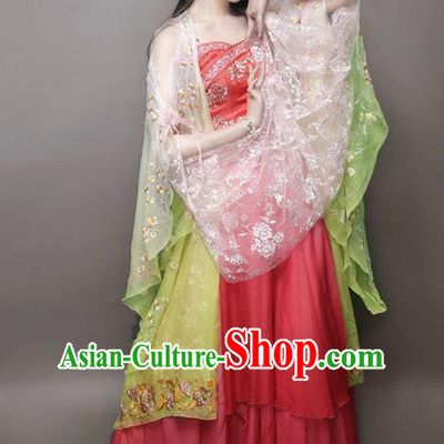 Chinese Ancient Palace Dance Costume Tang Dynasty Princess Embroidered Mullet Dress for Women