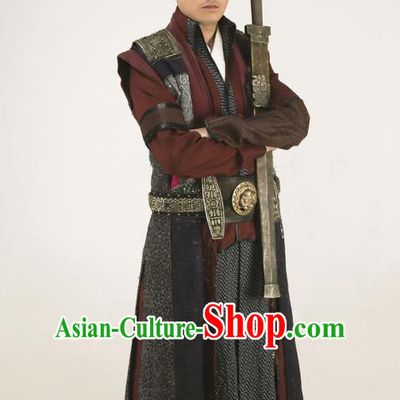 Chinese Traditional Tang Dynasty Swordsman Costume Ancient Knight-Errant Clothing for Men