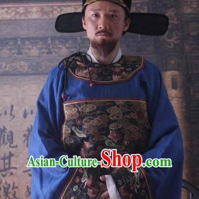 Traditional Chinese Ancient Ming Dynasty Crown Prince Teacher Upright Official Hai Rui Costume for Men