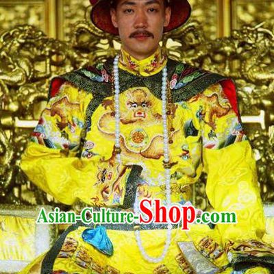 Traditional Chinese Ancient Qing Dynasty Jiajing Emperor Costume Embroidered Imperial Robe for Men