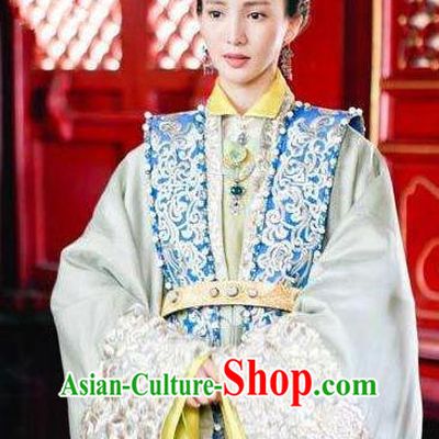Chinese Ancient Ming Dynasty Imperial Empress Jing Embroidered Dress Costume for Women