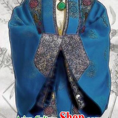 Chinese Ancient Ming Dynasty Palace Empress Dowager Embroidered Dress Costume for Women
