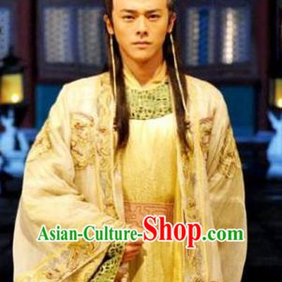Ancient Chinese Ming Dynasty Majesty Emperor Zhu Youjian Embroidered Costume for Men