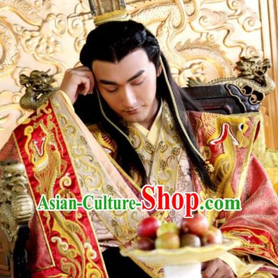 Chinese Ancient Ming Dynasty Majesty Emperor Zhu Youxiao Embroidered Costume for Men