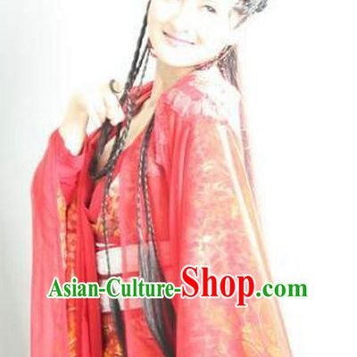 Chinese Ancient Ming Dynasty Dance Red Dress Fairy Embroidered Historical Costume for Women
