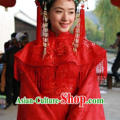 Chinese Ancient Ming Dynasty Courtesan Liu Rushi Historical Costume Official Mistress Wedding Dress for Women